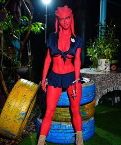 Rode alien sexpop Red 160cm buitenaards dikke billen en borsten